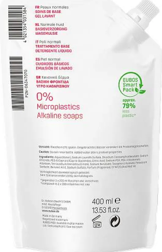 Eubos Flüssig Rot Nachfüllbeutel Mit Frischem Duft 400 ml Lotion