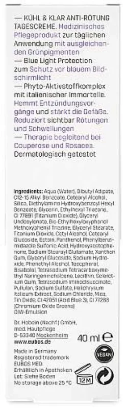 Eubos Kühl & Klar Anti-Rötung Tagescreme LSF20 40 ml