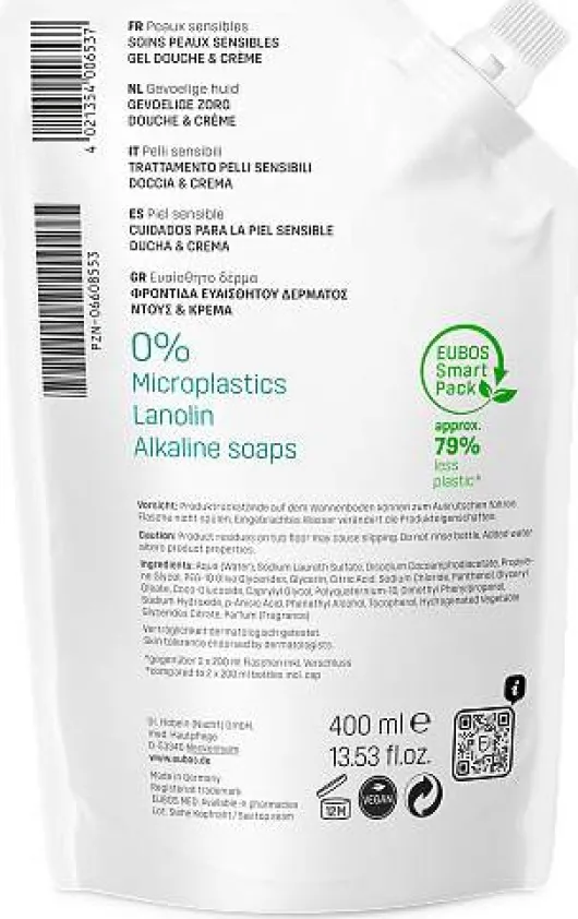 Eubos Sensitive Dusch & Creme 400 ml Nachfüllbeutel
