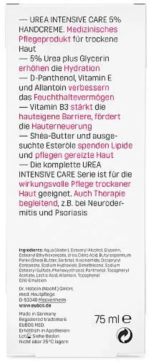 Eubos Trockene Haut Urea 5% Handcreme 75 ml Creme