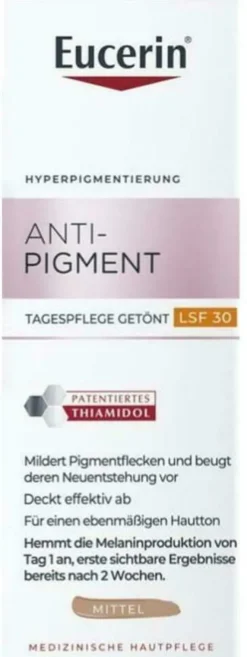Eucerin Anti-Pigment Tagespflege Getönt mittel 50 ml Creme + gratis Eucerin Anti - Pigment Dual Serum Mini 7 ml
