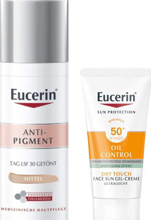 Eucerin Anti-Pigment Tagespflege getönt mittel 50 ml Creme + gratis Sun Gel-Creme Oil Control 20 ml