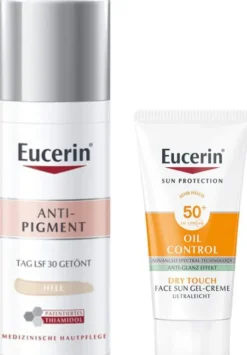 Eucerin Anti-Pigment Tagespflege getönt hell 50 ml Creme + gratis Sun Gel-Creme Oil Control 20 ml