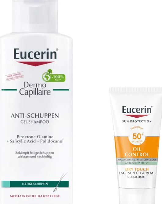 Eucerin Dermo Capillaire Anti-Schuppen Gel Shampoo 250 ml + gratis Sun Gel-Creme Oil Control 20 ml