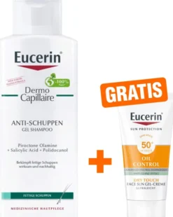 Eucerin Dermo Capillaire Anti-Schuppen Gel Shampoo 250 ml + gratis Sun Gel-Creme Oil Control 20 ml