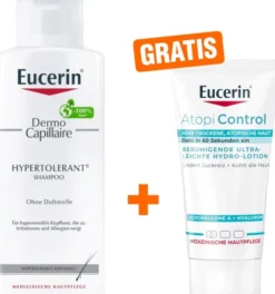 Eucerin Dermo Capillaire hypertolerant Shampoo 250 ml + gratis AtopiControl Hydro-Lotion 20 ml