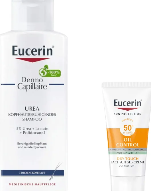 Eucerin Dermo Capillaire kopfhautberuh. Urea Shampoo 250 ml + gratis Sun Gel-Creme Oil Control 20 ml