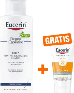 Eucerin Dermo Capillaire kopfhautberuh. Urea Shampoo 250 ml + gratis Sun Gel-Creme Oil Control 20 ml