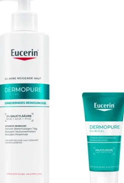 Eucerin DermoPure Clinical erneuerndes Reinigungsgel 400 ml + gratis DermoPure Clinical Porenverfeinerndes Reinigungsgel