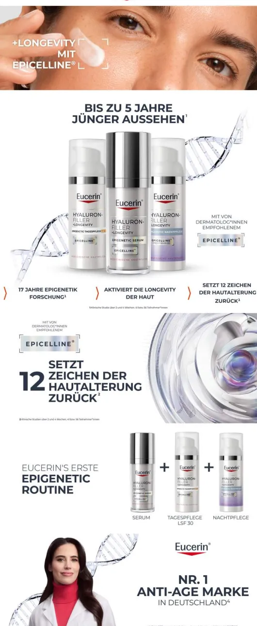 Eucerin Hyaluron - Filler + Longevity Epigenetic Serum 30 ml