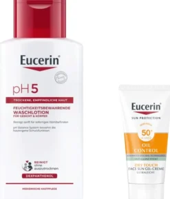 Eucerin pH5 Waschlotion 200 ml empfindliche Haut + gratis Eucerin Sun Gelcreme Oil Control 20 ml