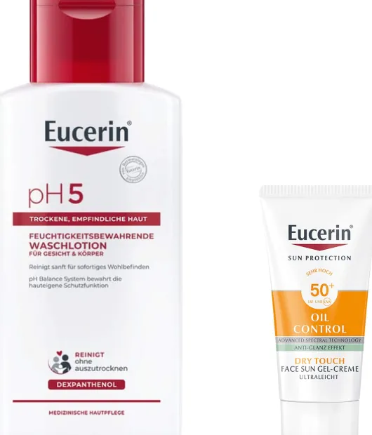 Eucerin pH5 Waschlotion 200 ml empfindliche Haut + gratis Eucerin Sun Gelcreme Oil Control 20 ml