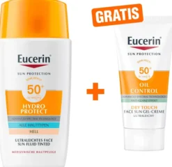 Eucerin Sun Hydro Protect Tinted hell 50 ml + gratis Sun Gel-Creme Oil Control 20 ml