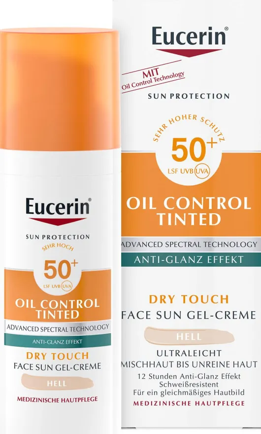 Eucerin Sun Oil Control Face Fluid Getönt (Hell) LSF 50 50 ml