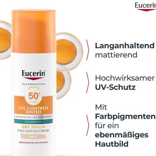 Eucerin Sun Oil Control Face Fluid Getönt (Hell) LSF 50 50 ml
