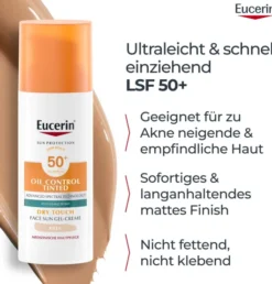 Eucerin Sun Oil Control Face Fluid Getönt (Hell) LSF 50 50 ml