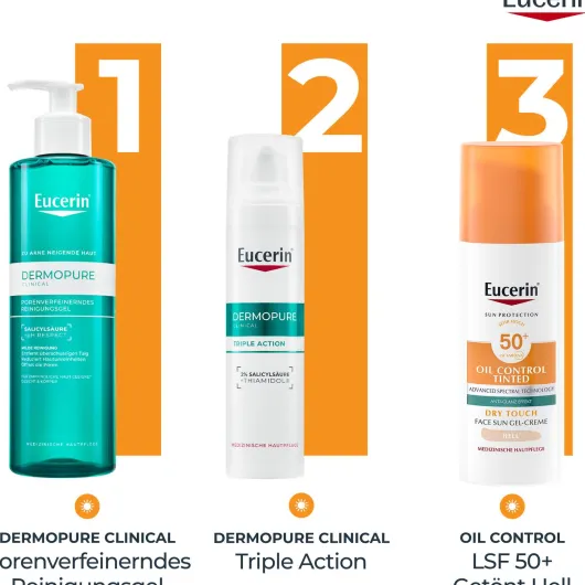 Eucerin Sun Oil Control Face Fluid Getönt (Hell) LSF 50 50 ml