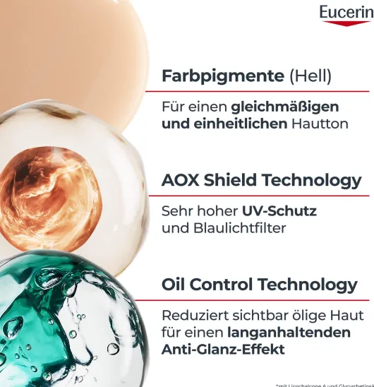 Eucerin Sun Oil Control Face Fluid Getönt (Hell) LSF 50 50 ml