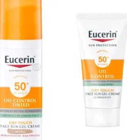 Eucerin Sun Oil Control Face Fluid Getönt (Mittel) LSF 50+ 50 ml + gratis Sun Gel-Creme Oil Control 20 ml
