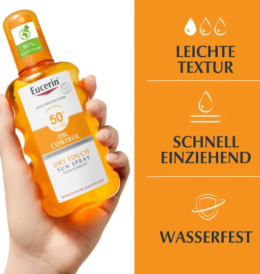 Eucerin Sun Oil Control Transparent LSF 50+ 200 ml Spray