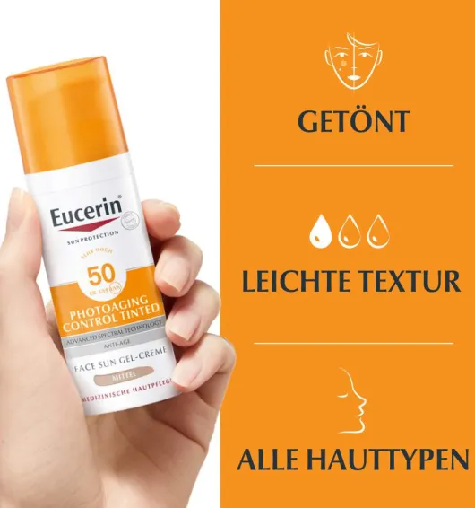 Eucerin Sun Photoaging Control Tinted Face Gel-Creme LSF 50+ Mittel 50 ml