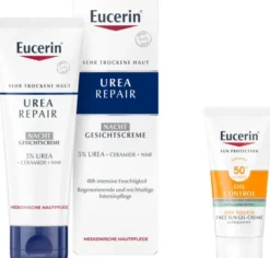 Eucerin UreaRepair Gesichtscreme Nacht 5% 50 ml + gratis Eucerin Sun Gel-Creme Oil Control 20 ml