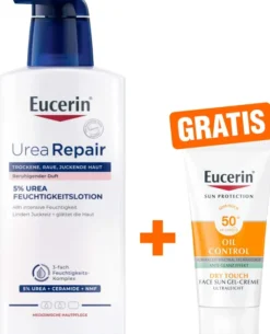 Eucerin UreaRepair Plus Lotion 5 % mit Duft 400 ml + gratis Eucerin Sun Gel-Creme Oil Control 20 ml