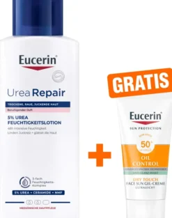 Eucerin UreaRepair Plus Lotion 5 % mit Duft 250 ml + gratis Eucerin Sun Gel-Creme Oil Control 20 ml
