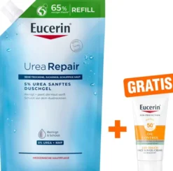 Eucerin UreaRepair 5% Urea Sanftes Duschgel Refil 400 ml + gratis Eucerin Sun Gel-Creme Oil Control 20 ml