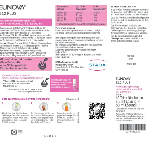 Eunova B12 Plus 10 x 8 ml Trinkfläschchen