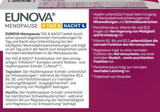 Eunova Menopause Tag & Nacht 60 Tabletten