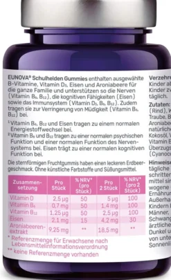 Eunova Schulhelden Gummies 60 Bonbons