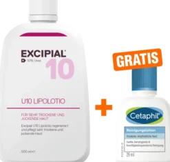 Excipial U 10 Lipolotion 500 ml + gratis Cetaphil Reinigungslotion 29 ml