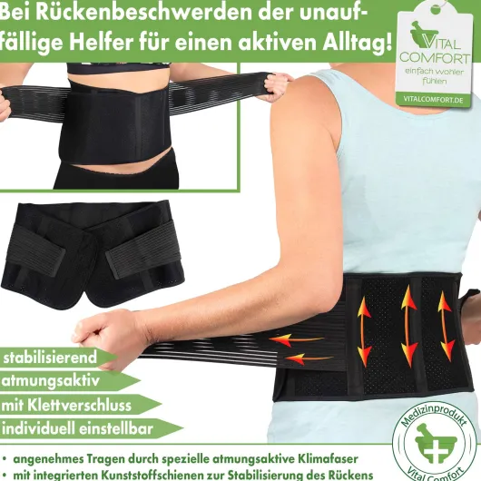 Flexitek Aktiv Rückenbandage mit Klettverschluss Universalgröße