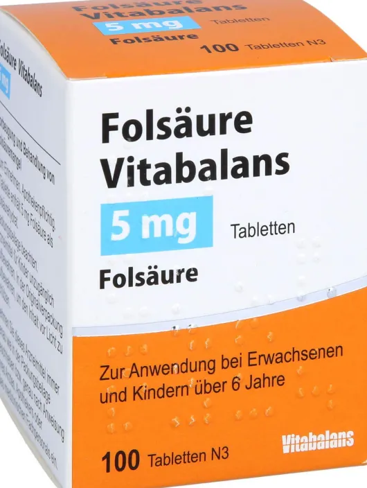 Folsäure Vitabalans 5 mg 100 Tabletten