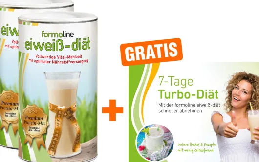 Formoline Eiweiß Diät 2 x 480 g Pulver + gratis Booklet 7-Tage Turbo-Diät 1 Stück