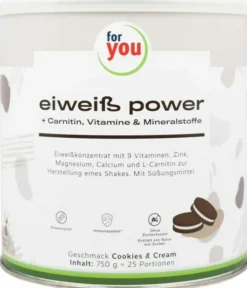For You Eiweiß Power Cookies & Cream 750 G Pulver