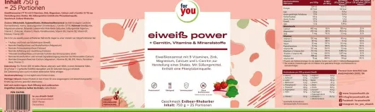 For You Eiweiß Power Erdbeere 750 G