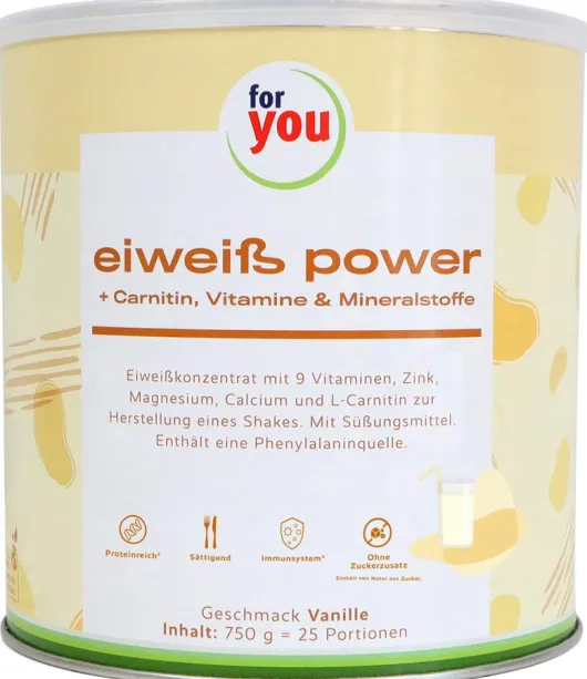For You Eiweiß Power Vanille 750 G Pulver