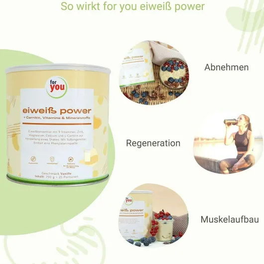 For You Eiweiß Power Vanille 750 G Pulver