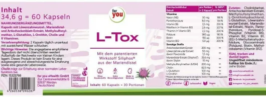 For You L-Tox - Leber Detox 60 Kapseln