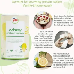 For You Whey Protein Isolate Vanille - Zitronenquark 600 G