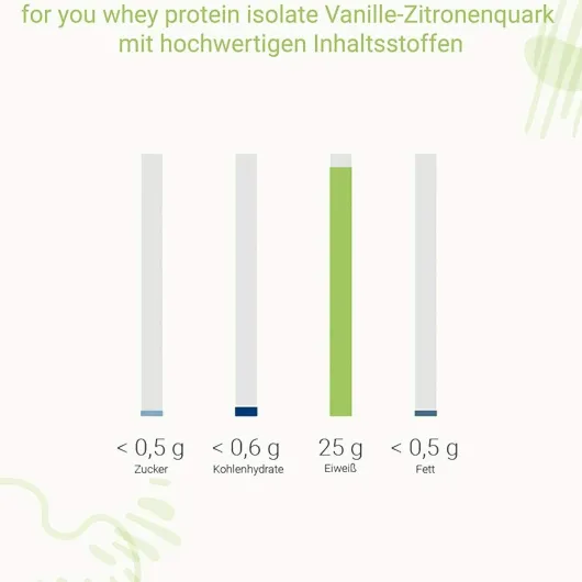 For You Whey Protein Isolate Vanille - Zitronenquark 600 G