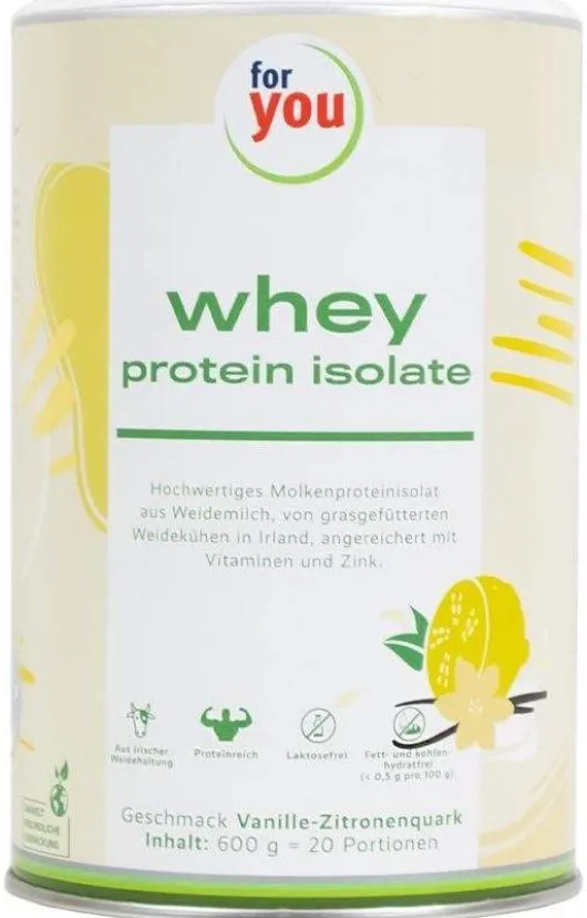 For You Whey Protein Isolate Vanille - Zitronenquark 600 G