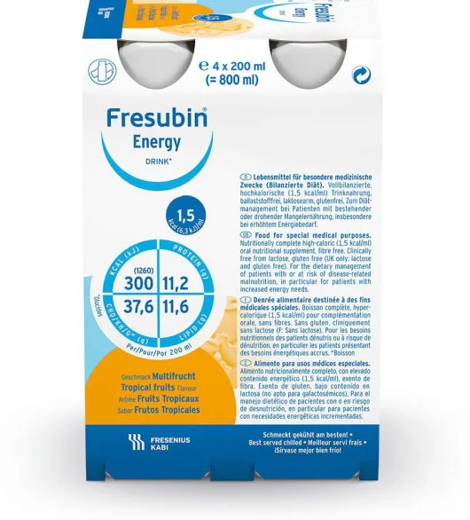 Fresubin Energy Drink Multifrucht Trinkflasche 4 X 200 ml