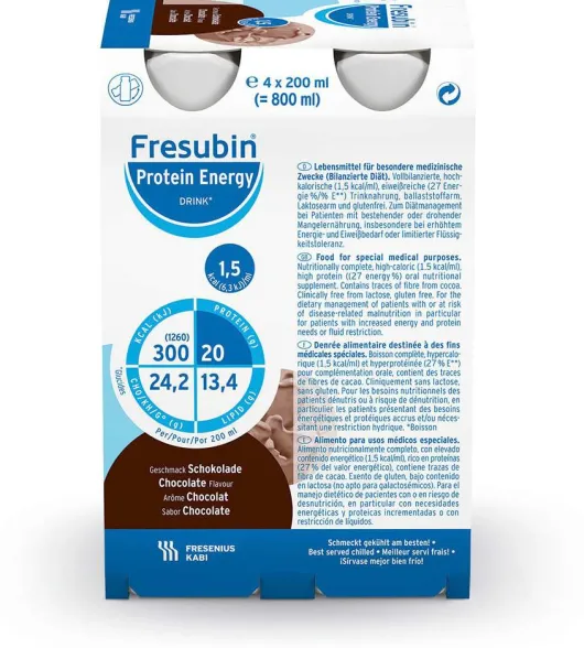 Fresubin Protein Energy Drink Schokolade Trinkflaschen 4 X 200 ml