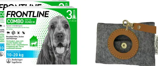 Frontline Combo Spot On Hund M 10-20 kg 2 x 3 Pipetten + gratis Frontline Hundekotbeutelspender