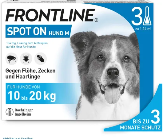 Frontline Spot On Hund M 10-20 kg 3 Pipetten