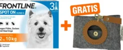 Frontline Spot On Hund S 2-10 kg 3 Pipetten + gratis Frontline Hundekotbeutelspender