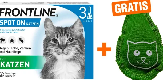 Frontline Spot on Katze 3 Pipetten + gratis Frontline Baldriankissen für Katzen